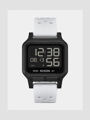 Nixon Men's Heat Black Plated & White Digital Silicone Watch