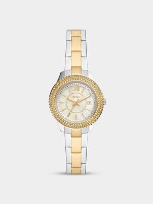 Fossil Women's Stella Silver & Gold Plated Stainless Steel Bracelet Watch
