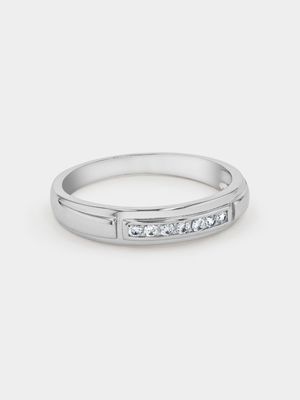 Sterling Silver Cubic Zirconia Channel Ring