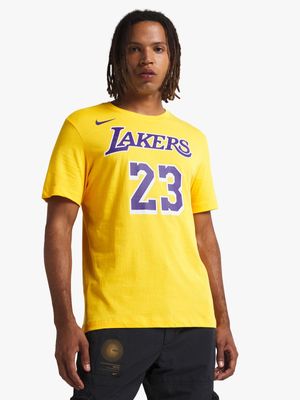 Nike Men's LA Lakers Yellow T-Shirt