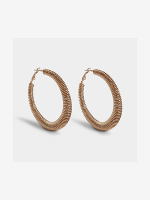Statement Gold Wire Large Hoops