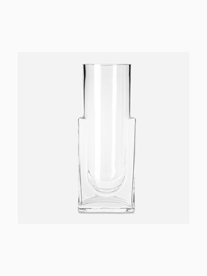 Vase Structured Deco Tall Clear 30 x 12cm