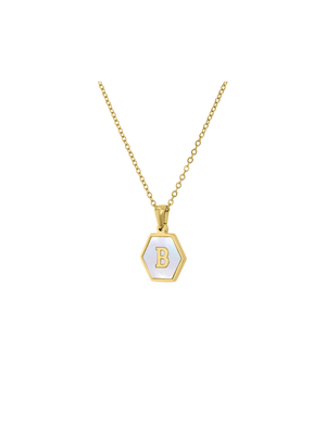 Stainless Steel 18ct Gold Plated Waterproof Intial B Pendant