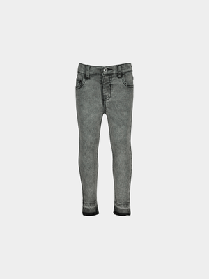 Younger Girl's Grey Acid Wash Jeans