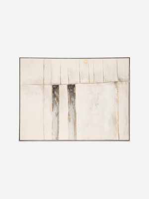 Modern Distressed Framed Oil Painting