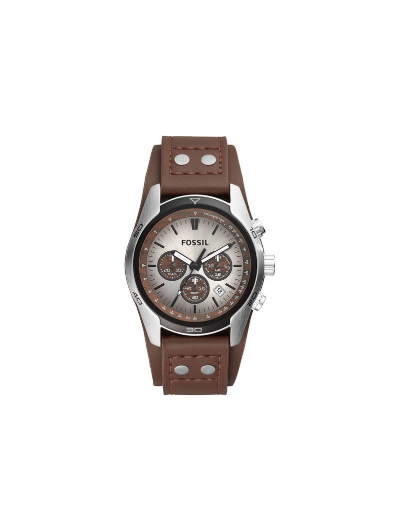 Fossil Coachman Chronograph Brown Leather Watch Bash