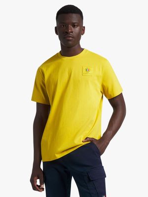 Fabiani Men's Basic Crew Neck Yellow T-Shirt