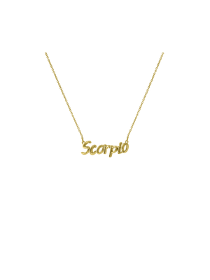 Scorpio Script Brass Pendant on Chain