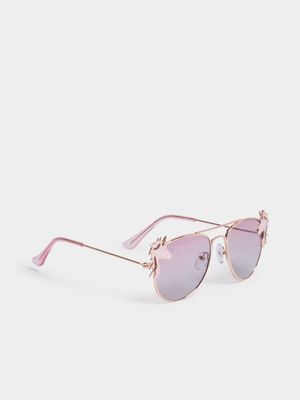 Girl's Pink & Rose Gold Unicorn Sunglasses