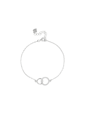 Sterling Silver & Cubic Zirconia Linked Circle Bracelet