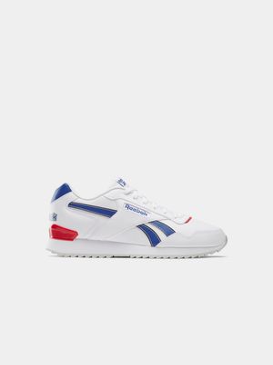Mens Reebok Glide Ripple Clip White/Blue/Red Sneakers