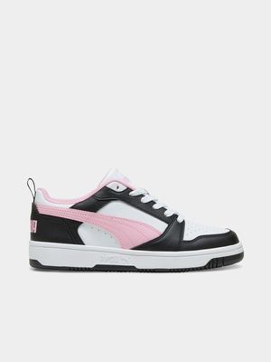 Womens Puma Rebound V6 Low Pink/Black Sneakers