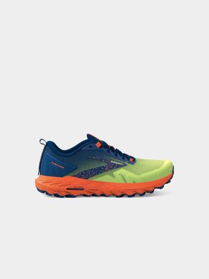 Mens Brooks Cascadia 17 Lime/Navy/Orange Trail Running Shoes