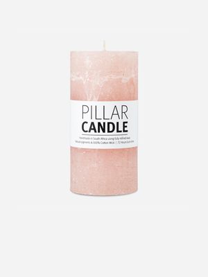 pillar candle rustic rose 7.3x15cm