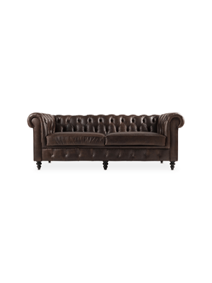 Madison 3 Seater Couch  Leather  Cognac