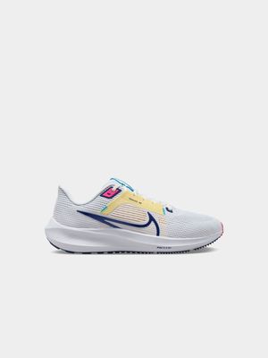 Womens Nike Air Zoom Pegasus 40 White/Deep Royal Blue Running Shoes