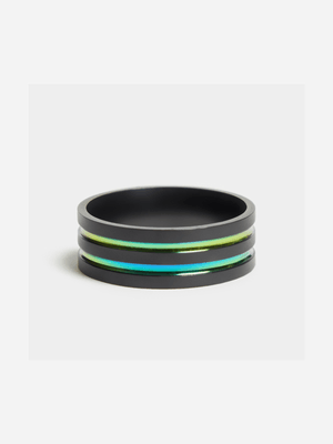 Holographic Double Stripe Ring