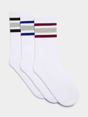 Jet Men's 3 Pack Sport Socks in White
