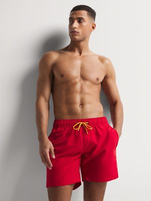 G-Star Men's Dirik Solid Red Swim Shorts