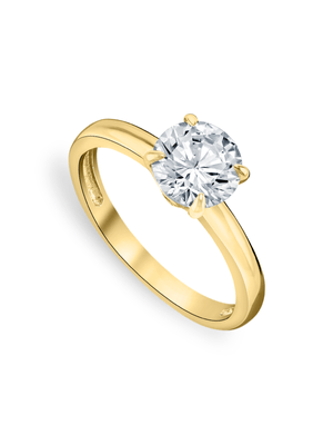 Yellow Gold Moissanite Solitaire Women’s Ring