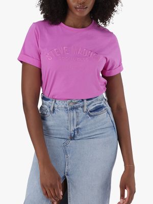 Women's Steve Madden Pink Kitty Boxy T-Shirt