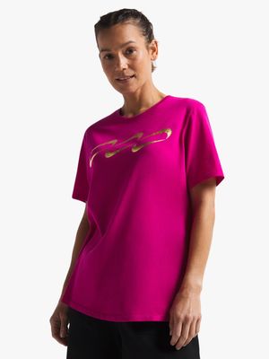 Womens Nike Dri-Fit Short Sleeve Pink Tee