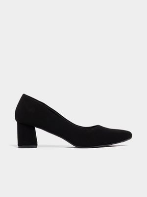 Jet Ladies Black Extra Comfort Block Heel Shoes