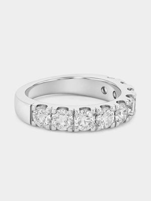 White Gold 2ct Lab Grown Diamond Half Eternity Ring