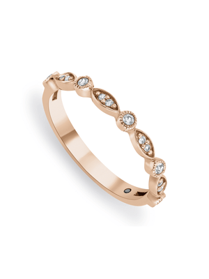 Rose Gold & Moissanite Vintage-Style Anniversary Ring