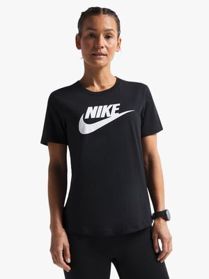 Womens Nike Sportswear Essential Icon Futura Black Tee