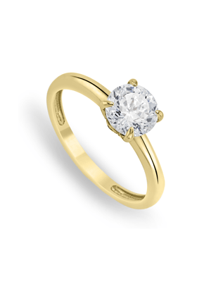 Yellow Gold Moissanite Solitaire Women's Ring