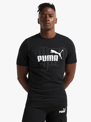 Mens Puma Graphic No.1 Logo Black Tee