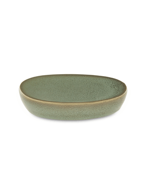 soap dish ceramic pebble green 2x10x13cm