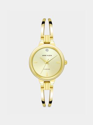 Anne Klein Champagne Dial Gold Plated Bracelet Watch
