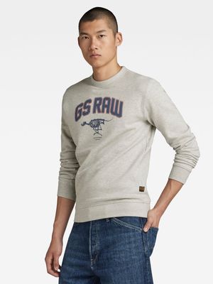 G-Star Men's Skeleton Dog Graphic Grey Sweater
