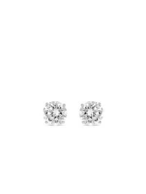 Classic Sterling Silver Round Cubic Zirconia Stud Earrings