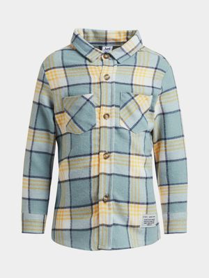 Jet Younger Boys Navy/Yellow Check Shirt