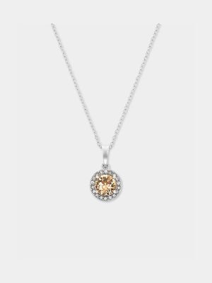Sterling Silver Crystal Women's November Birthstone Pendant Necklace