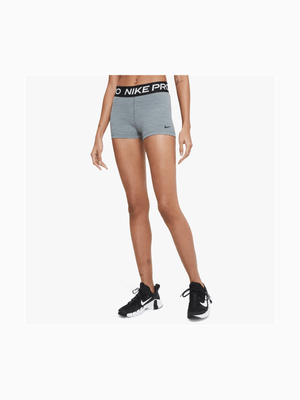 Womens Nike 365 3 Inch Grey/Black Short Tights