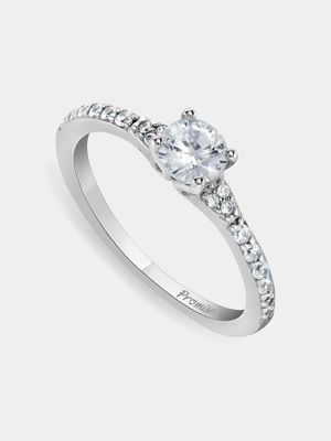 Sterling Silver Cubic Zirconia Trilogy Women’s Promise Ring