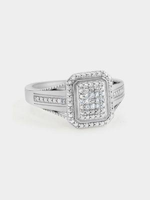 White Gold Diamond & Created White Sapphire Persian Women’s Ring