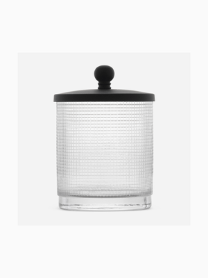 containable textured glass & black 13.6x9.6cm