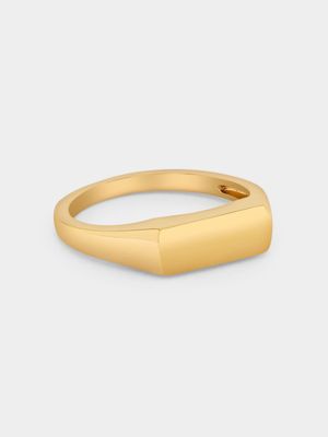 Yellow Gold Slim Rectangle Signet Ring
