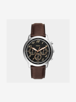 Fossil Neutra Brown Dial Stainless Steel Brown Leather Chronograph Watch