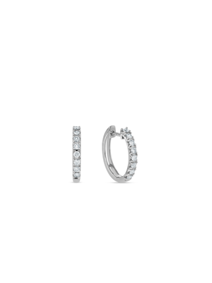 White Gold 0.33ct Diamond Classic Claw-Set Women’s Hoop Earrings