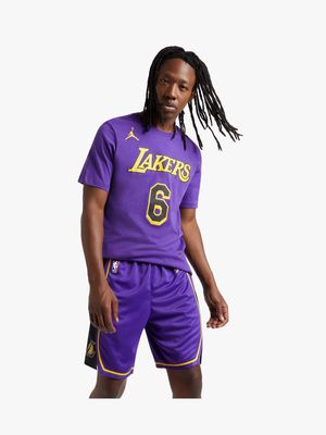 Nike Men's Los Angeles Lakers Statement Edition Dri-Fit Purple Shorts