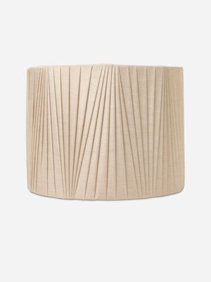 Drum Fan Pleated Lamp Shade Natural 25.5 x 33cm