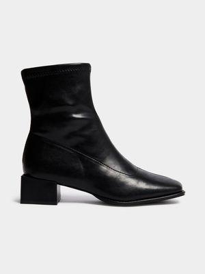 Square Toe Block Heel Sock Boots