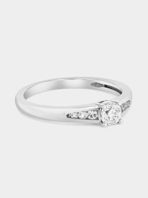 White Gold 0.3ct Lab Grown Diamond Solitaire Channel Ring