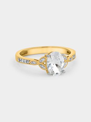 Yellow Gold, Cubic Zirconia Oval Rings